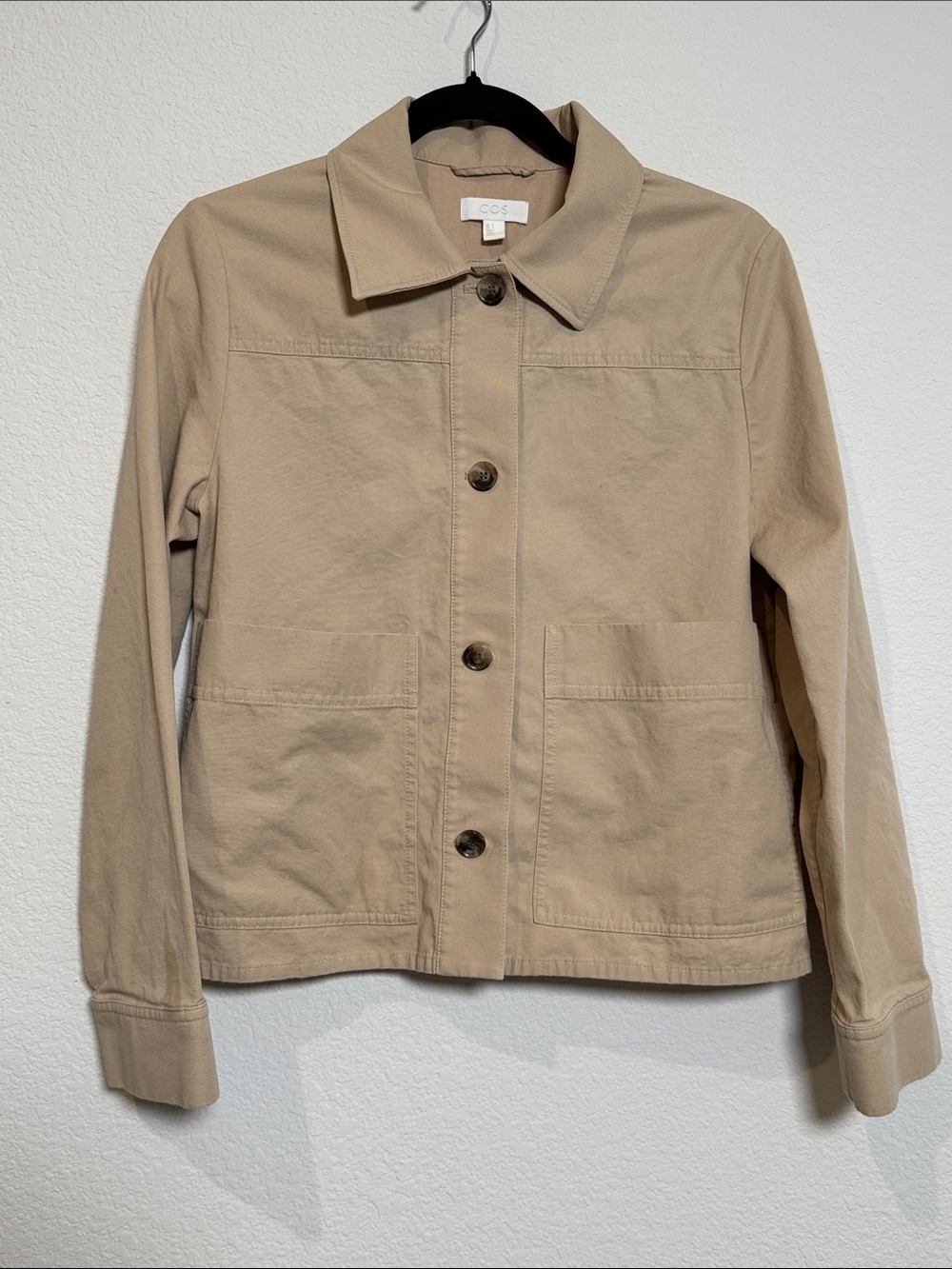 COS Beige Utility Button Chore Jacket